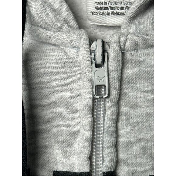 PINK Victoria's Secret zip up gray hoodie sz XS - Picture 3 of 6